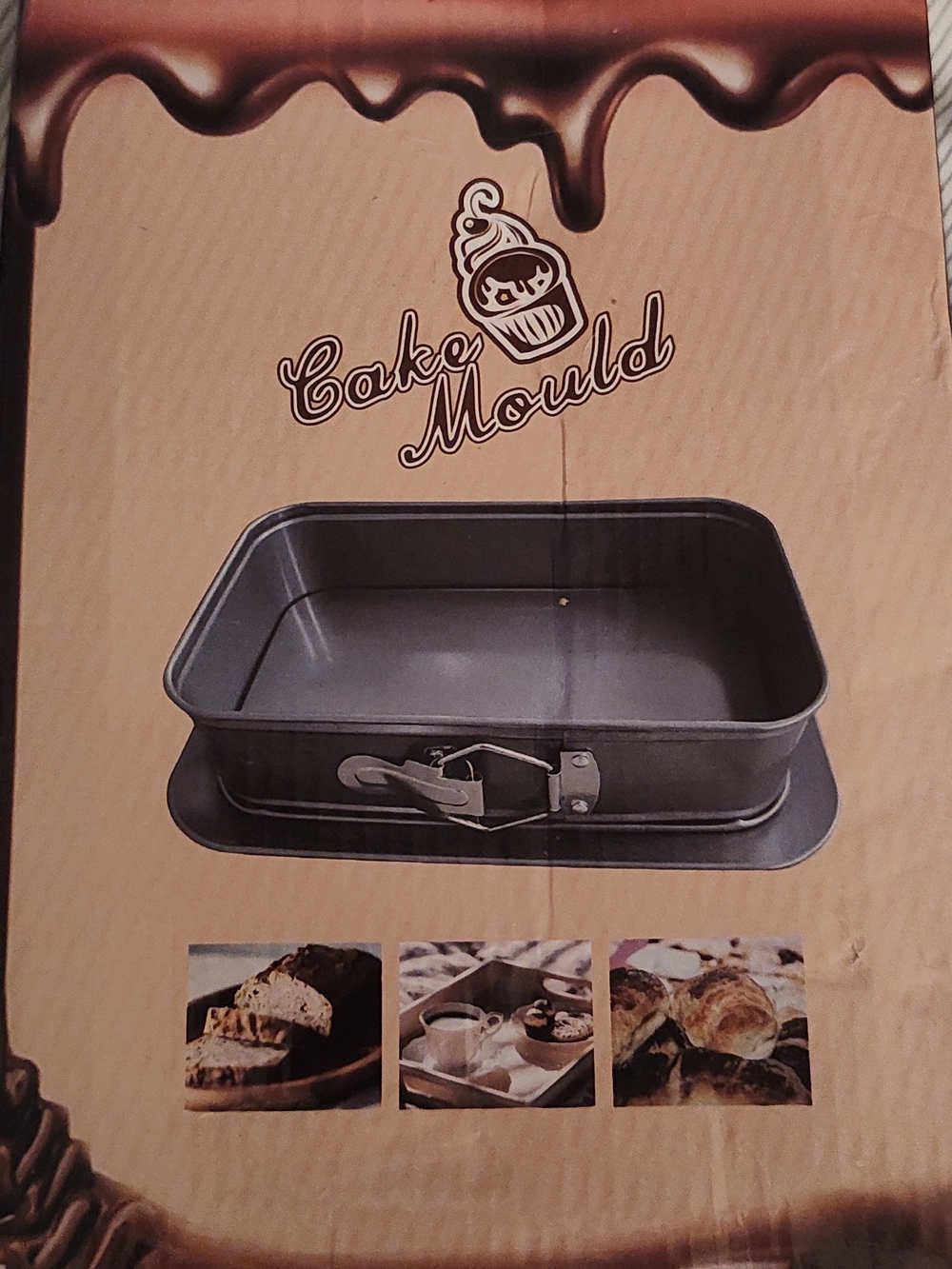 Heavy Duty Rectangular Cake Mould Springform Square Baking Pan Snap Design NWOT